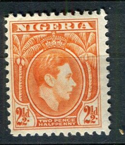 NIGERIA; 1938 early GVI Portrait issue fine Mint hinged 2.5d. value