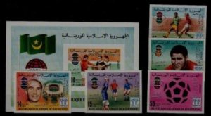 Mauritania 399-401/C187-88 MNH imperf. Football-78