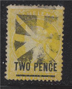 1882 St. Saint Helena - Sc# 26 Perf 14x12 1/2 (Short Bar) (BT93)