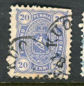 FINLAND; 1875-81 classic Helsingfors print issue used Shade of 20p.