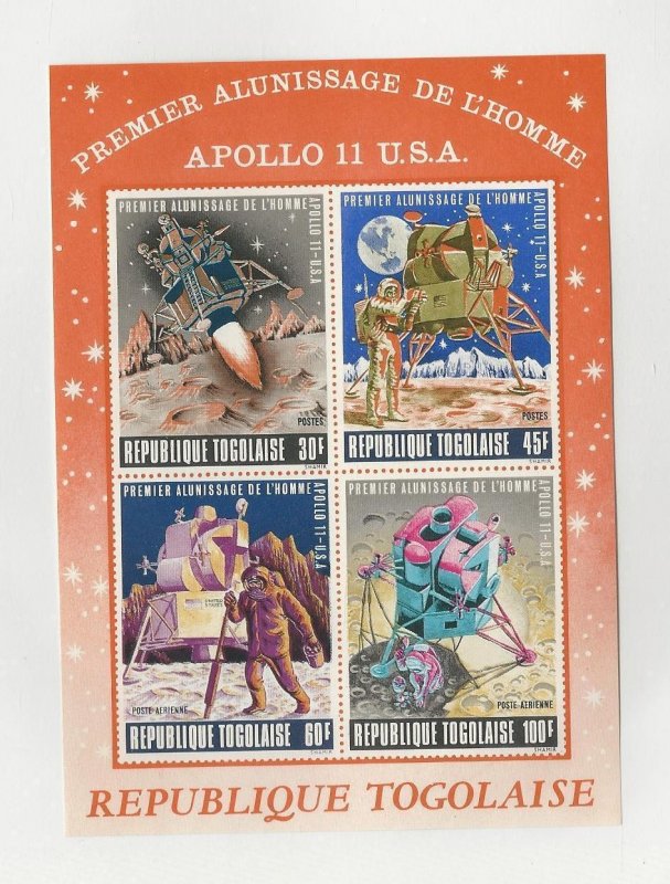 Togo, Postage Stamp, #C108a Sheet Mint NH, 1969 Space