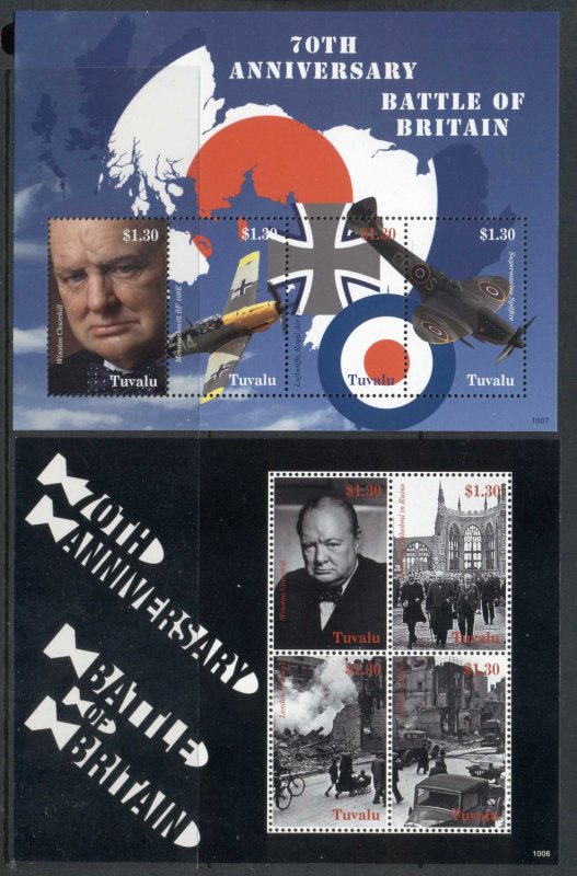 Tuvalu 2010 70th Anniv. Of the Battle of Britain 2x MS MUH