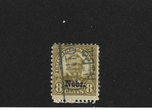 United States Scott 677 8-cent Nebr. ovpt used