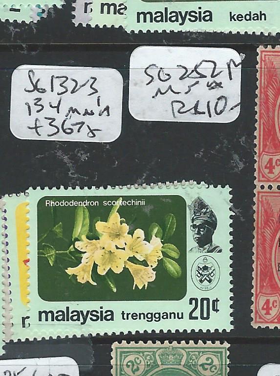 MALAYA TRENGGANU (P0906B) FLOWER SG132-3, 134  MNH