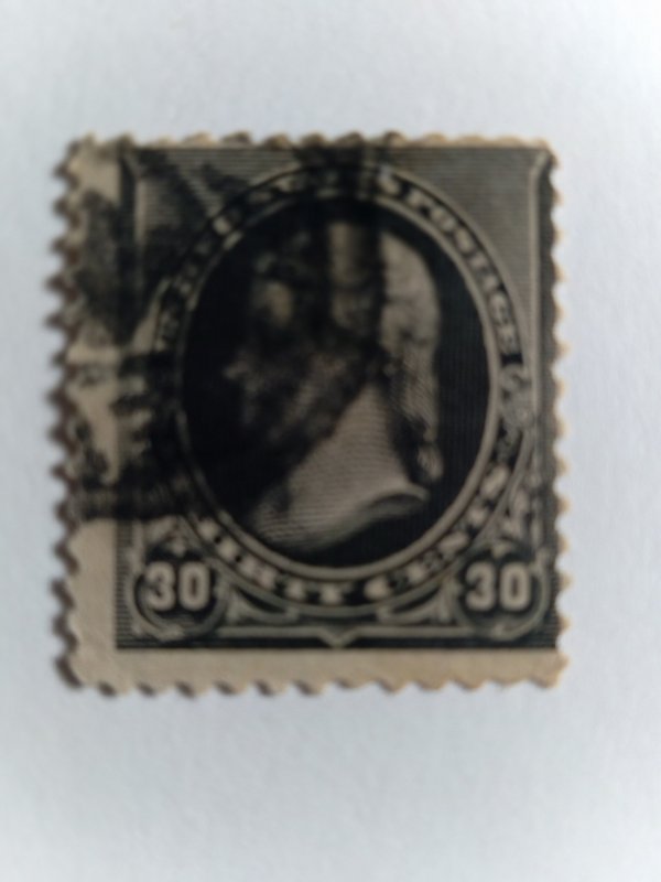 SCOTT #228 30 CENT USED VERY DESIRABLE ISSUE HINGED