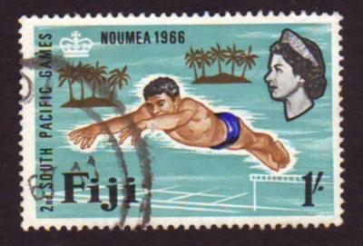 Fiji 1966 SG358 1 Shilling Green SOPAC Games Noumea FU