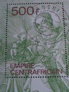 ​Central Africa Stamp-1979-SC#390- Virgin & Child by  Painter Durer  CTO-