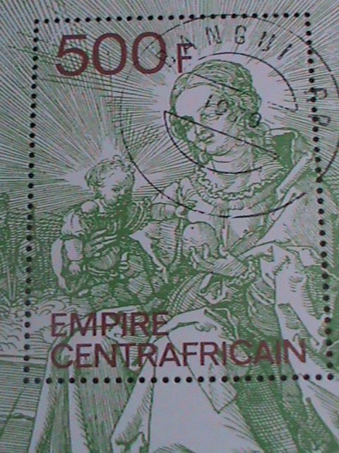 ​Central Africa Stamp-1979-SC#390- Virgin & Child by  Painter Durer  CTO-