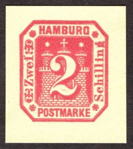 Hamburg Reprint of cut square, 2Sch, Unused