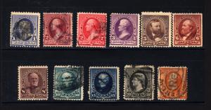 #219-229 1c-90c 1890-93 VF Mint & Used 11 items CV $532