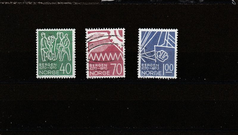 Norway  Scott#  557-559  Used  (1970 City of Bergen, 900th Anniversary)