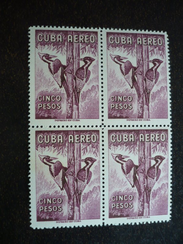 Stamps - Cuba - Scott# C235-C237 - Mint Hinged Set of 3 Stamps in Blocks of 4