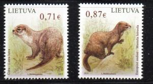 Lithuania Sc 1045-6 2015 Endangered Animals stamp set mint NH