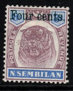 MALAYA NEGRI SEMBILAN SG19 1898 4c on 8c DULL PURPLE & ULTRAMARINE MTD MINT