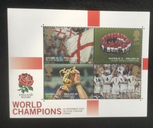 MS 2416 Rugby World Champions. GB mint minisheet. 2003