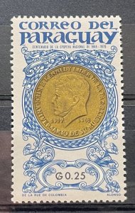 (3575) PARAGUAY 1965 : Sc# 859 JOHN F. KENNEDY OLYMPIC GOLD FOIL - MNH VF