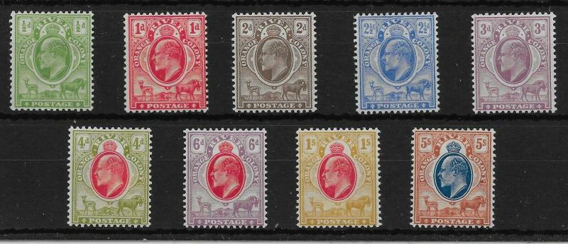 ORANGE RIVER COLONY SG139/47 1903-4 DEFINITIVE SET MTD MINT