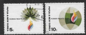 PAPUA NEW GUINEA SG133/4 1968 HUMAN RIGHTS YEAR FINE USED 