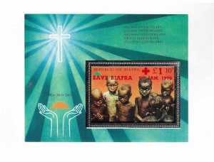 Biafra 1970 Sc # 26  Souvenir Sheet with Save Biafra ...   overprint  NH VF