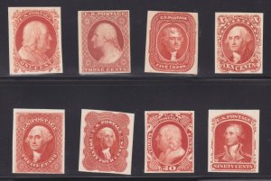 US 40-47TC4c 1851 Atlanta Trial Color Proofs Scarlett on Card Complete SCV $800