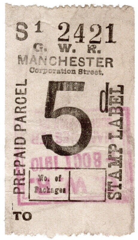 (I.B) Great Western Railway : Prepaid Parcel 5d (Manchester)