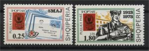 ALBANIA  60th YEARS ANNIVERSARY OF THE ALBANIAN STAMPS 1973  NH SET