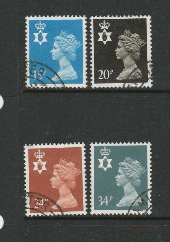 GB, Northern Ireland, 28.11.1989 15/20/24 &34p FU SG NI40/51/57 & 66