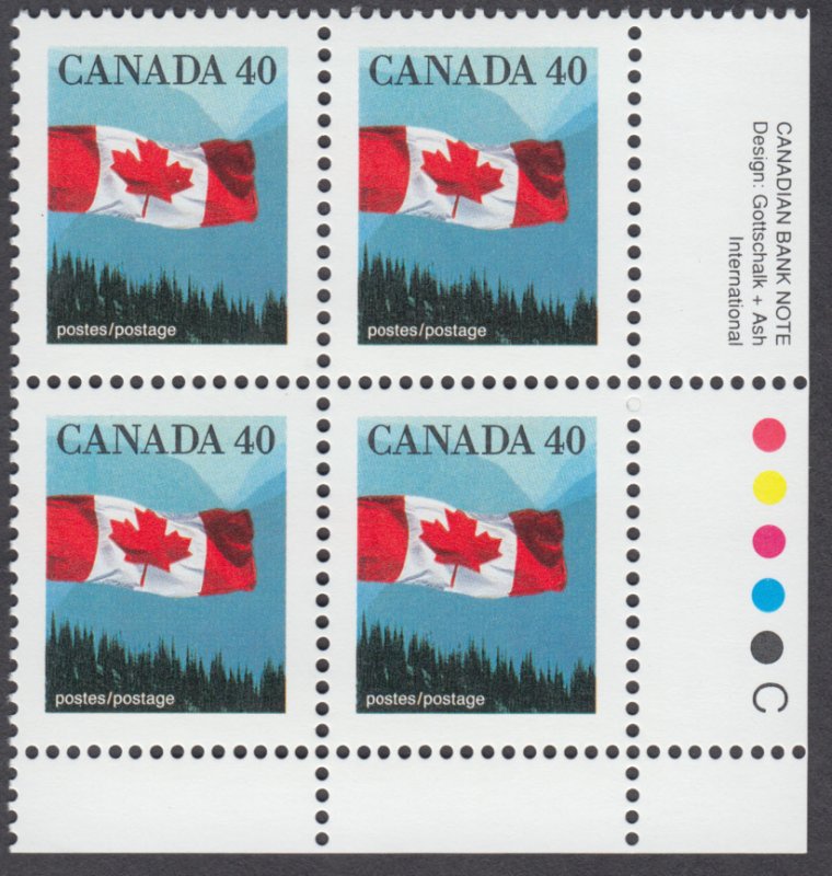 Canada - #1169 40c Flag Over Mountains Plate Block - MNH