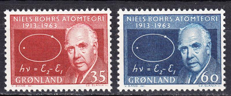 Greenland - 1963 Niels Bohr Sc# 66/67 - MNH