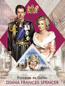 Togo - Princess Diana on Stamps -  Souvenir Stamp Sheet - 20H-636