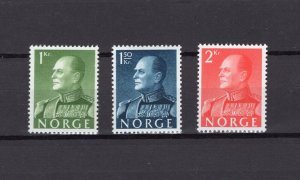 NORWAY OLAV V 1969 HIGH VALUES WITH PHOSPHOR SCOTT 370-372 PERFECT MNH