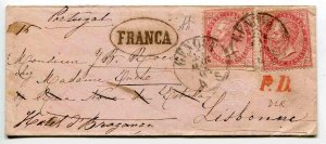 Vitt. Emanuele II. Cent. 40 two pieces on lovely little sachet