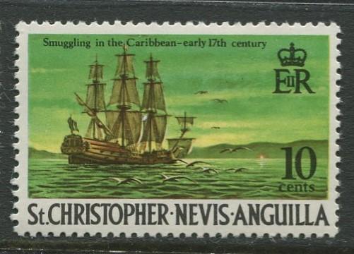 St. KITTS-NEVIS-Scott 213-Definitives-1970- MNH - Single 10c Stamp