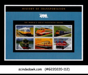 ST VINCENT - 1995 HISTORY OF TRANSPORTATION / TRAINS RAILWAY MIN/SHT MINT NH