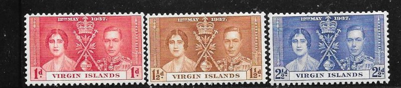 British Virgin Islands #73-75 Coronation (MNH) CV$2.75