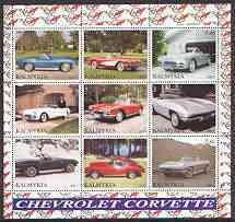 KALMYKIA - 2000 - Chev. Corvette - Perf 9v Sheet-Mint Never Hinged-Private Issue
