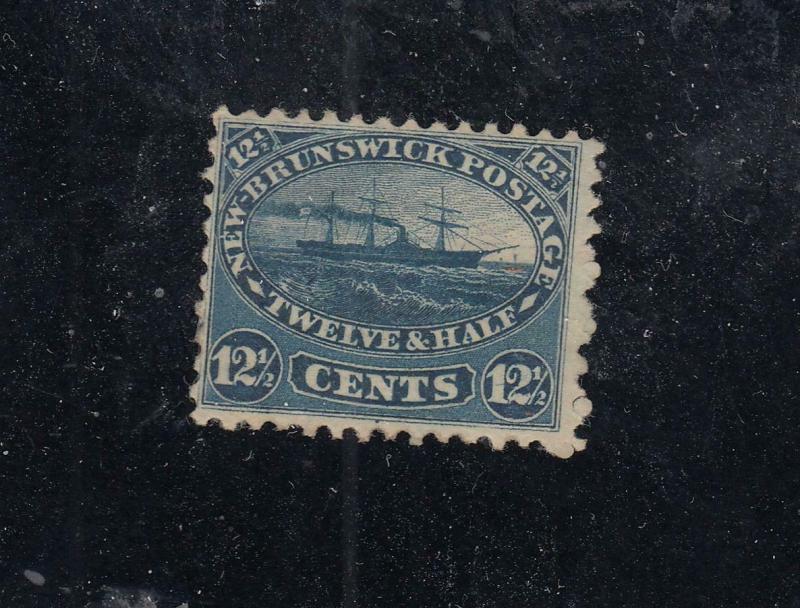 NEW BRUNSWICK (KSG240) # 10 VF-MNGH 121/2cts 1860  STEAMSHIP/BLUE CAT VALUE $125