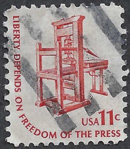 United States #1593 11¢ Freedom of the Press (1975). Used.