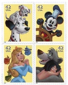 2008 42c The Art of Disney, Imagination, Block of 4 Scott 4342-45 Mint F/VF NH