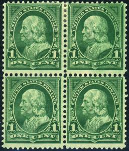 U.S. #279 MINT Block OG 2 LH, 2 NH