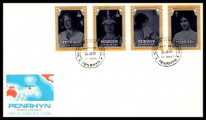 Penrhyn Island 319-322 Queen Mother U/A FDC