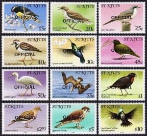 St Kitts O11-O22 OFFICIAL,MNH.Michel D11-D22. Birds 1981.Caribs,Banana-quit,Hawk