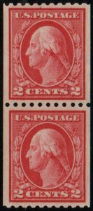 US #442 SCV $125.00 XF mint never hinged, Pair, post office fresh, well cente...