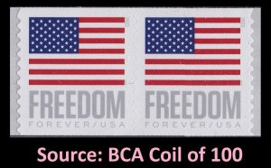 US 5789a Old Glory Freedom F pair BCA (from small coil) MNH 2023