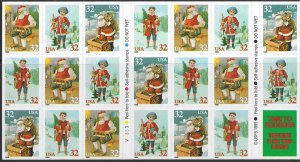 US #3011a Complete Booklet of 20. Santa, Children.  Very Nice.