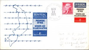 US SPECIAL EVENT CACHETED COVER HONORING U.S. PRISONERS OF WAR & M.I.A. 1971 B