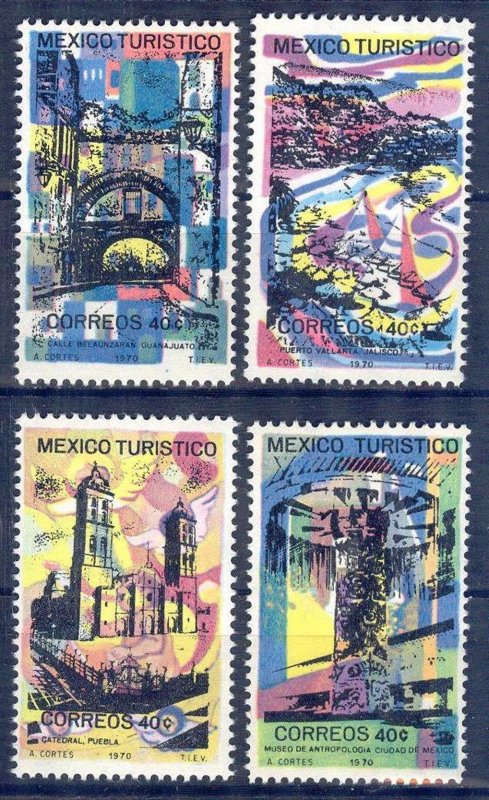 Mexico 1970 Tourism Architecture 4 st. MNH
