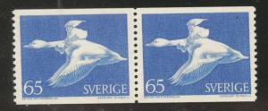 SWEDEN Scott 747A Mint no gum 1971 goose riding coil pair