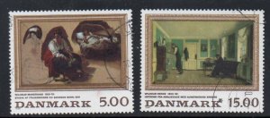 Denmark Sc 1018-1019 1994 Paintings stamp set  used