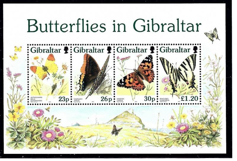 Gibraltar 731a MNH 1997 Butterflies S/S